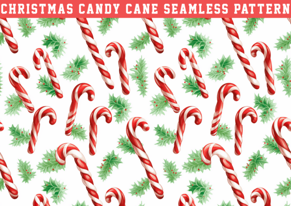 Christmas Candy Cane Seamless: Festive Digital Art