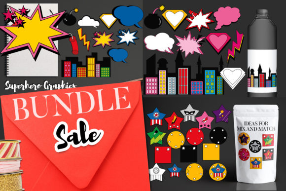 Dynamic Superhero Comic Bundle for Kids' Projects
