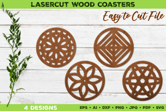 Elevate Your Craft with Lasercut Wood Coasters SVG