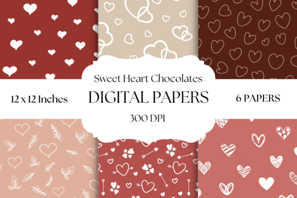 Elevate Your Designs with Sweet Heart Chocolates Digital Papers