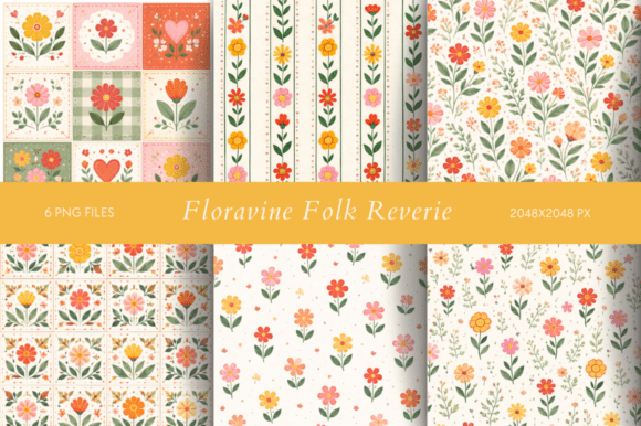 Floravine Folk Reverie: A Vintage Garden for Your Designs