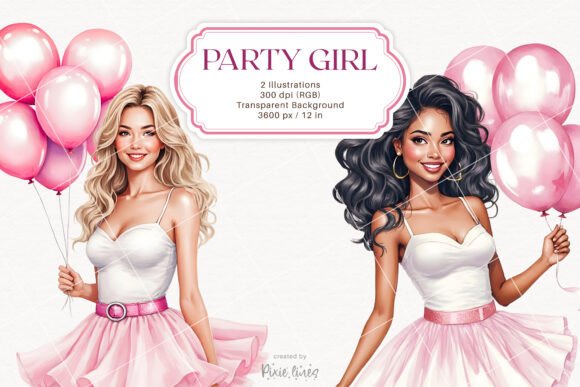 Party Girl in Pink Dress with Balloons: A Designer's Guide