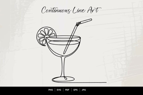 Refreshing Your Design Palette: The Cocktail Glass with Lemon Line Art