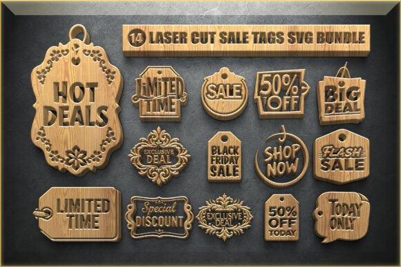 Sale Tags SVG Bundle: Wood-Style Designs for Every Promotion