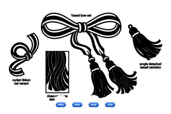 Tassel Ribbon SVG Clipart Set: Elevating Craft and Brand Design