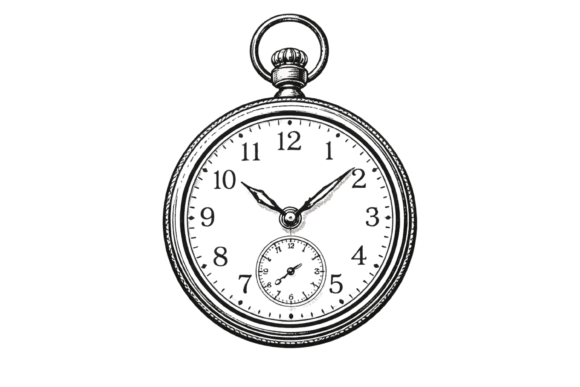 The Timeless Detail of a Vintage Pocket Watch Sticker