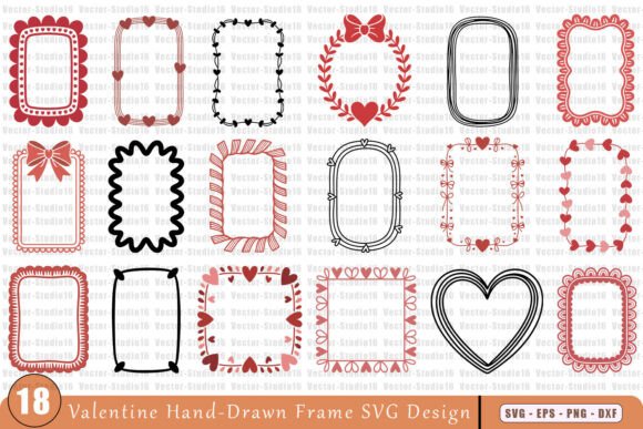 Valentine Frame SVG Bundle: 18 Hand-Drawn Designs for Crafters
